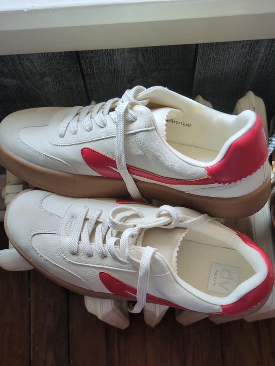 Dolce Vita Shoes - Dolce Vita Cream and Red Low-Top Sneakers